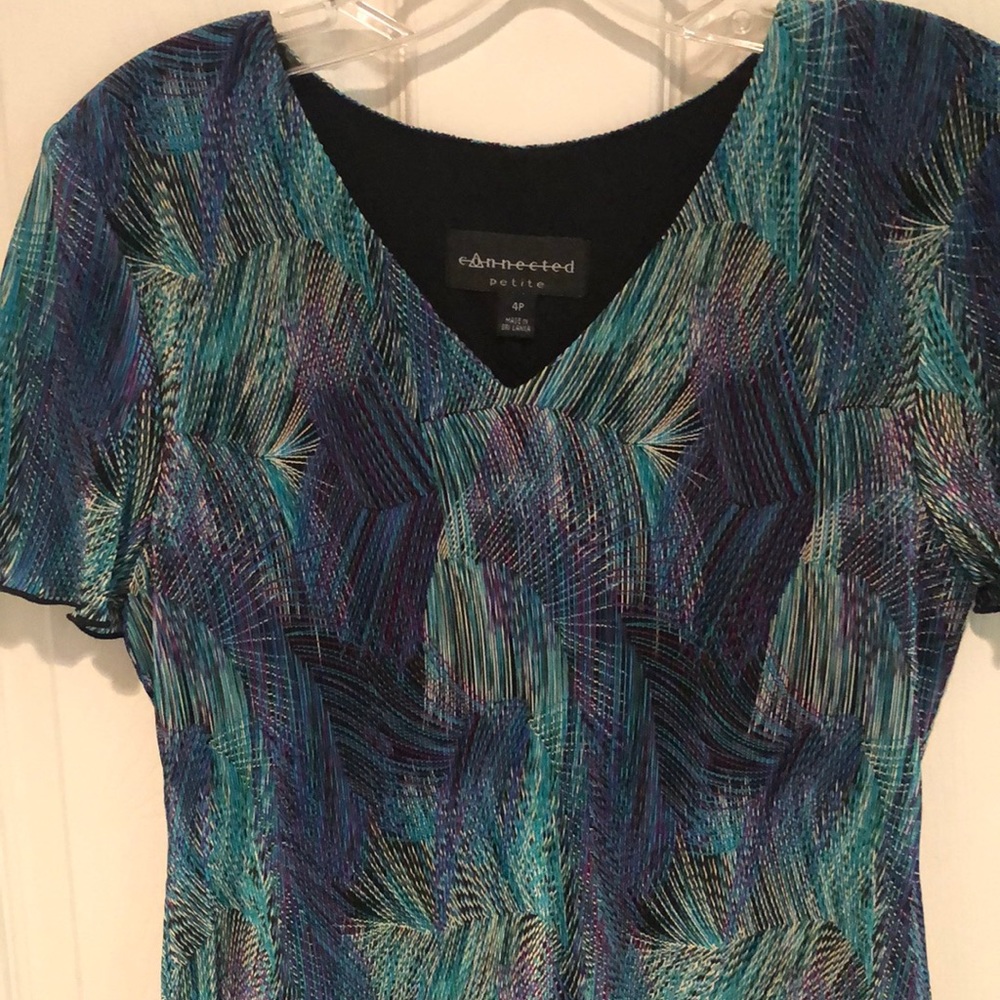 CONNECTED tiered versatile petite dress